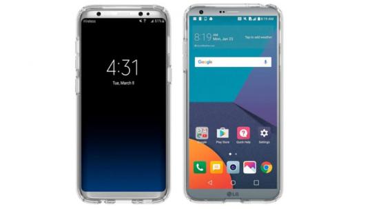 Слева - Samsung Galaxy S8, справа - LG G6 Слева - Samsung Galaxy S8, справа - LG G6